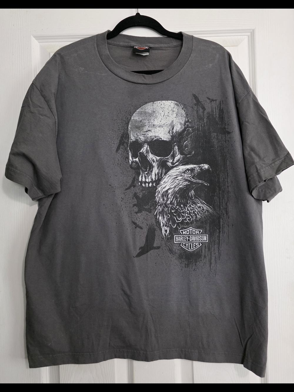 Renegade Harley-Davidson Gray Skull & Eagle Graphic Short Sleeve Tee
